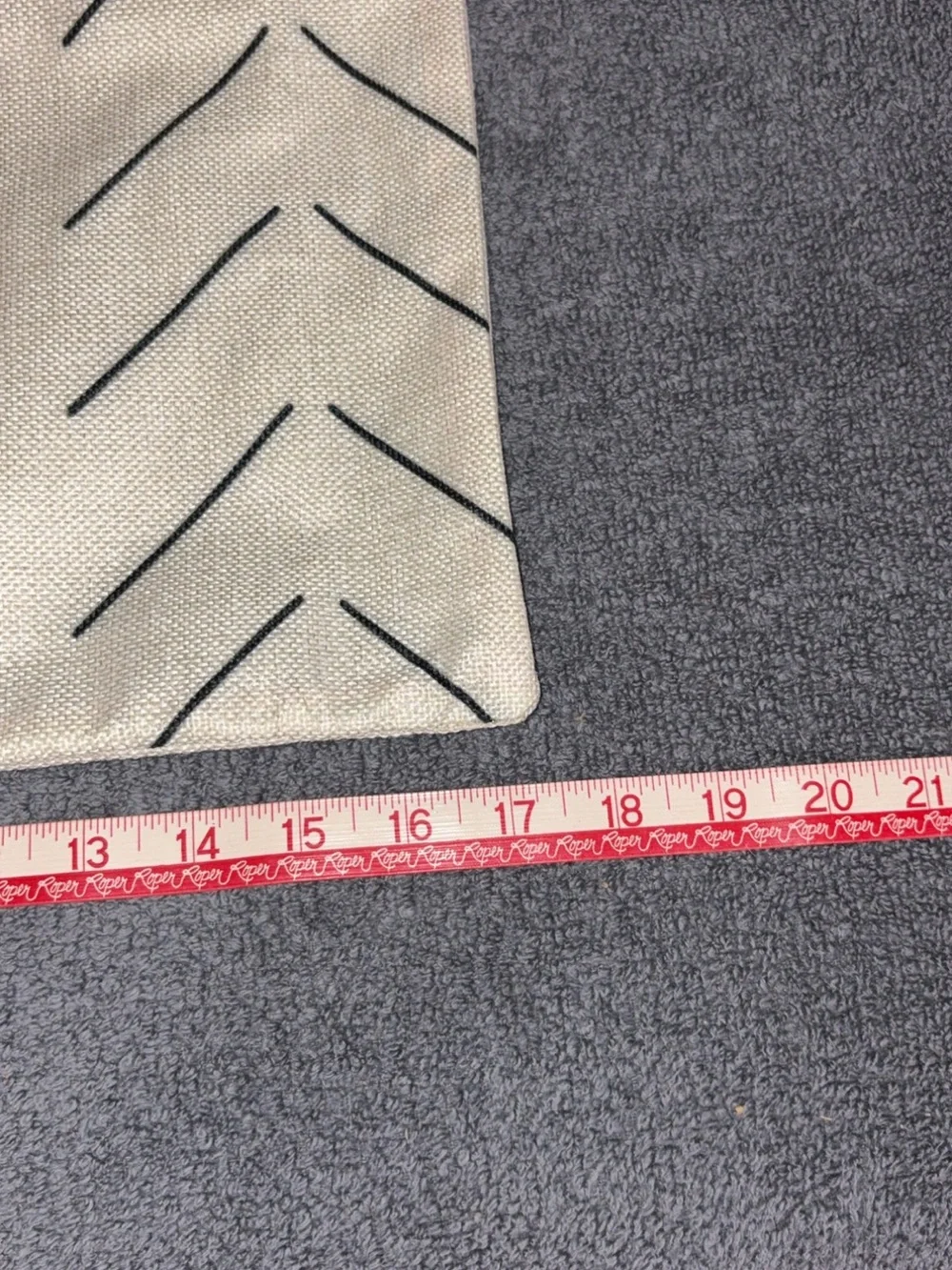 Neutral Chevron Accent Pillow Cover in Beige and Black